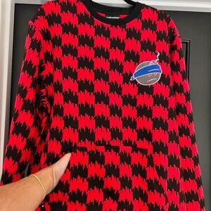 The Hundreds Men's Red Houndstooth Crewneck Sweatshirt Size L